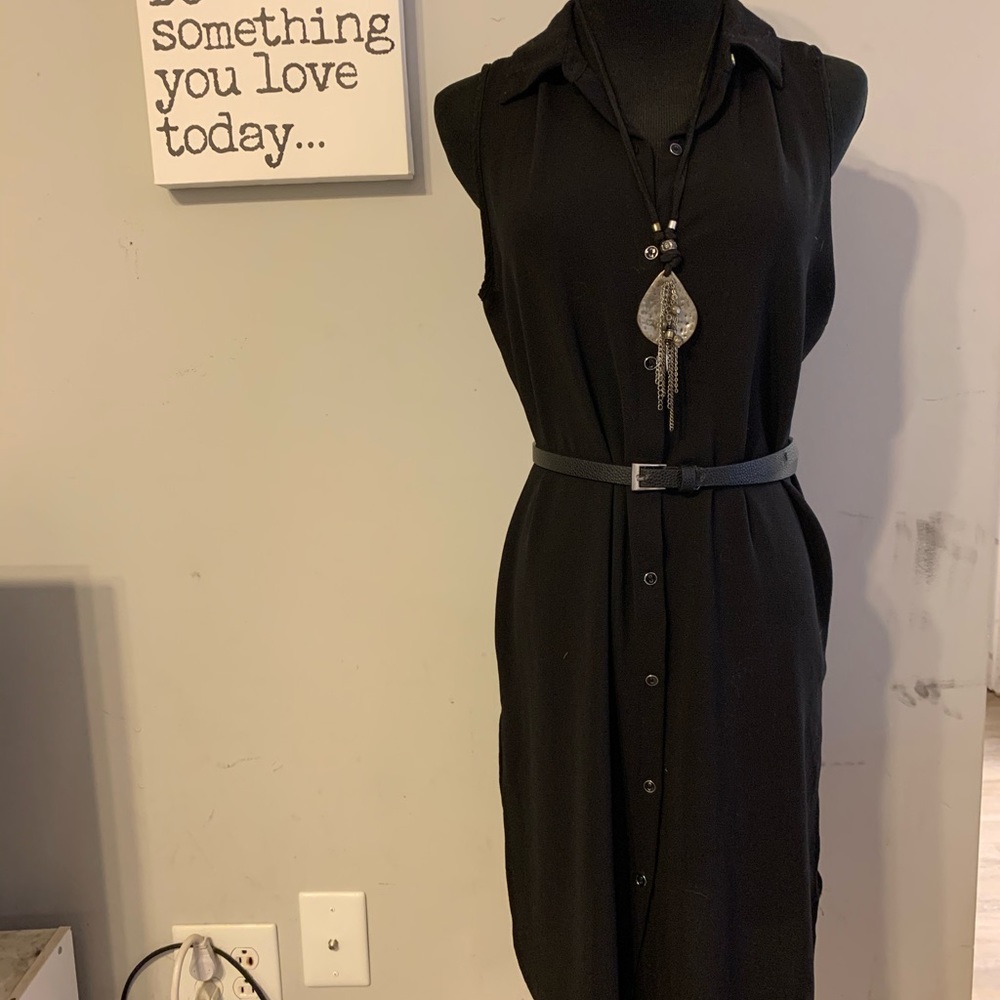 Black Summer Dress with side slits